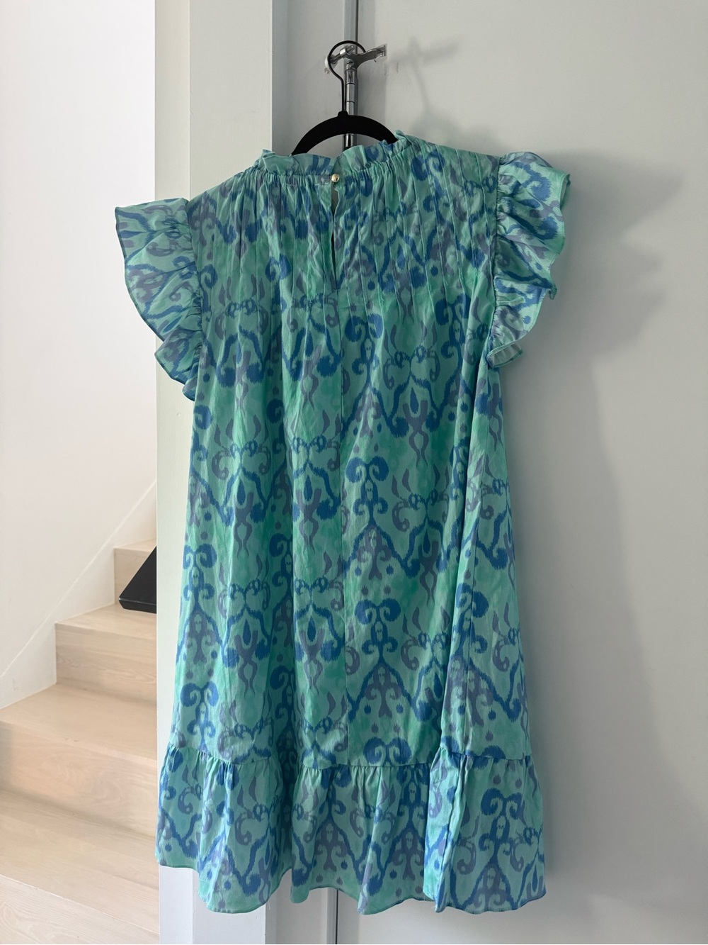 Sail to Sable Mint and Teal Ikat Mini Dress - Picture 4 of 5